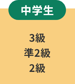 【中学生】3級、準2級、2級